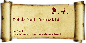 Mohácsi Arisztid névjegykártya